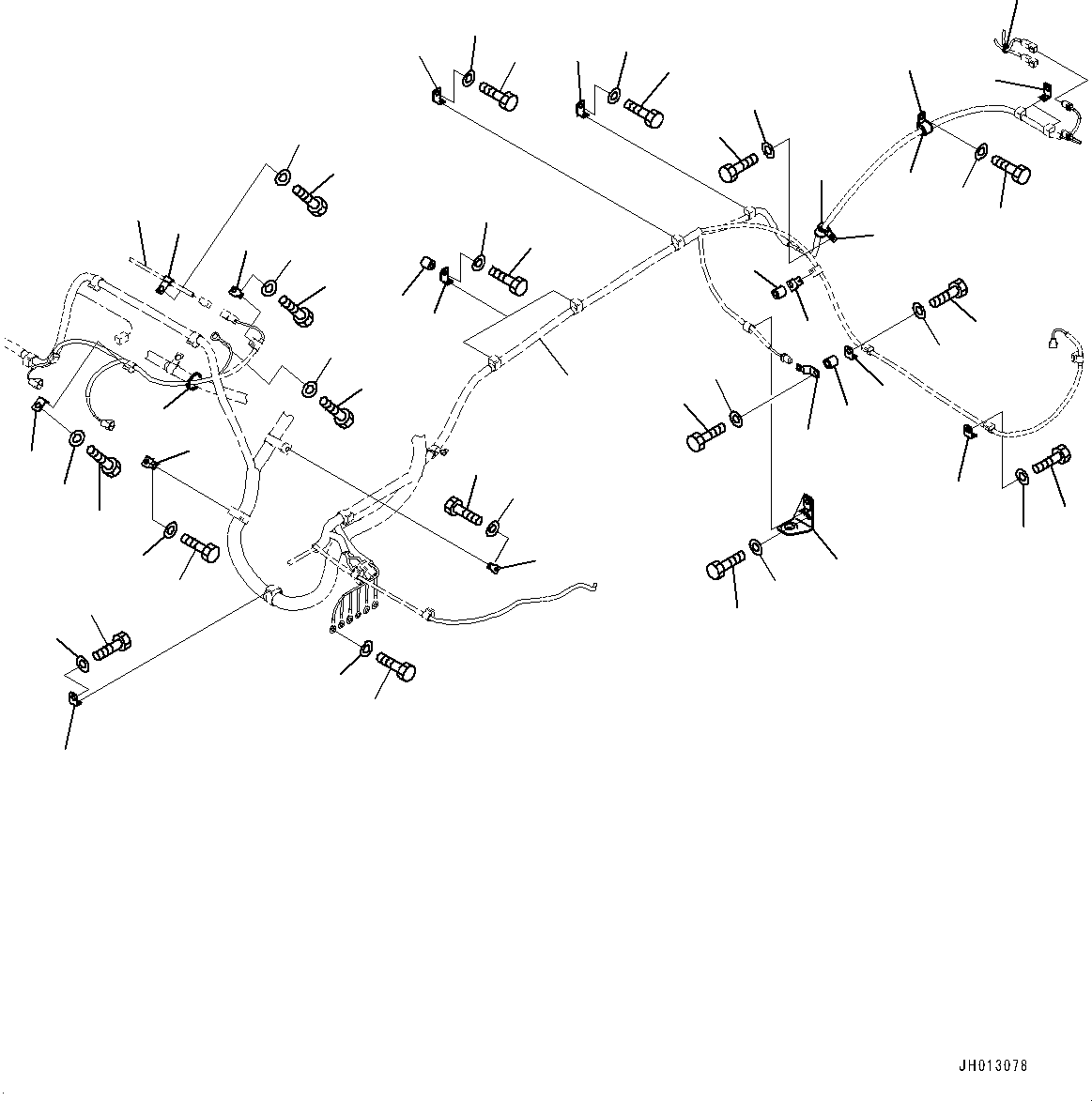 Komatsu parts book diagram for PC350LC-8M0 S/N K52001-UP: ELECTRIC WIRING HARNESS, WIRING HARNESS CLIP (1/3)