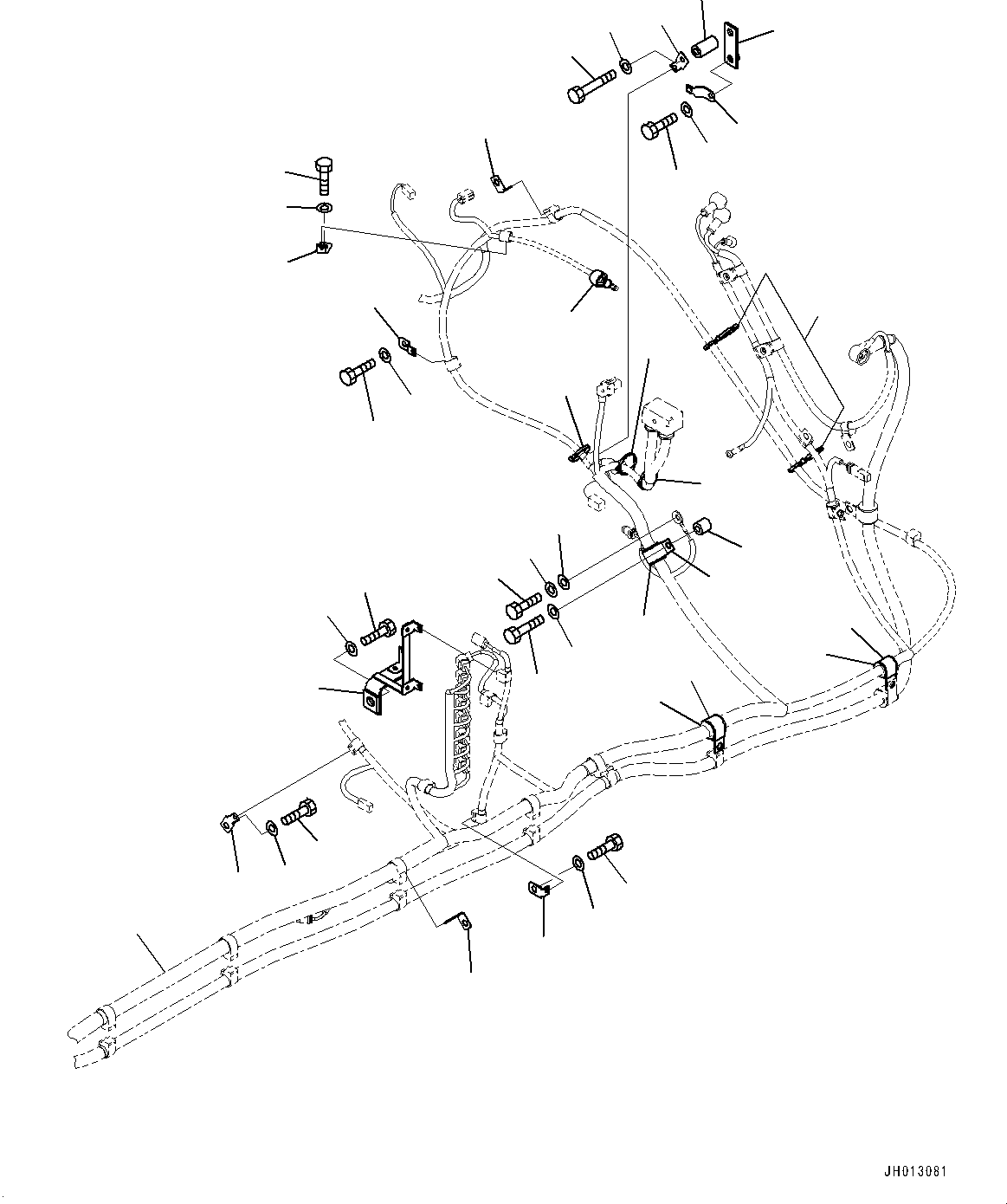 Komatsu parts book diagram for PC350LC-8M0 S/N K52001-UP: ELECTRIC WIRING HARNESS, WIRING HARNESS CLIP (2/3)