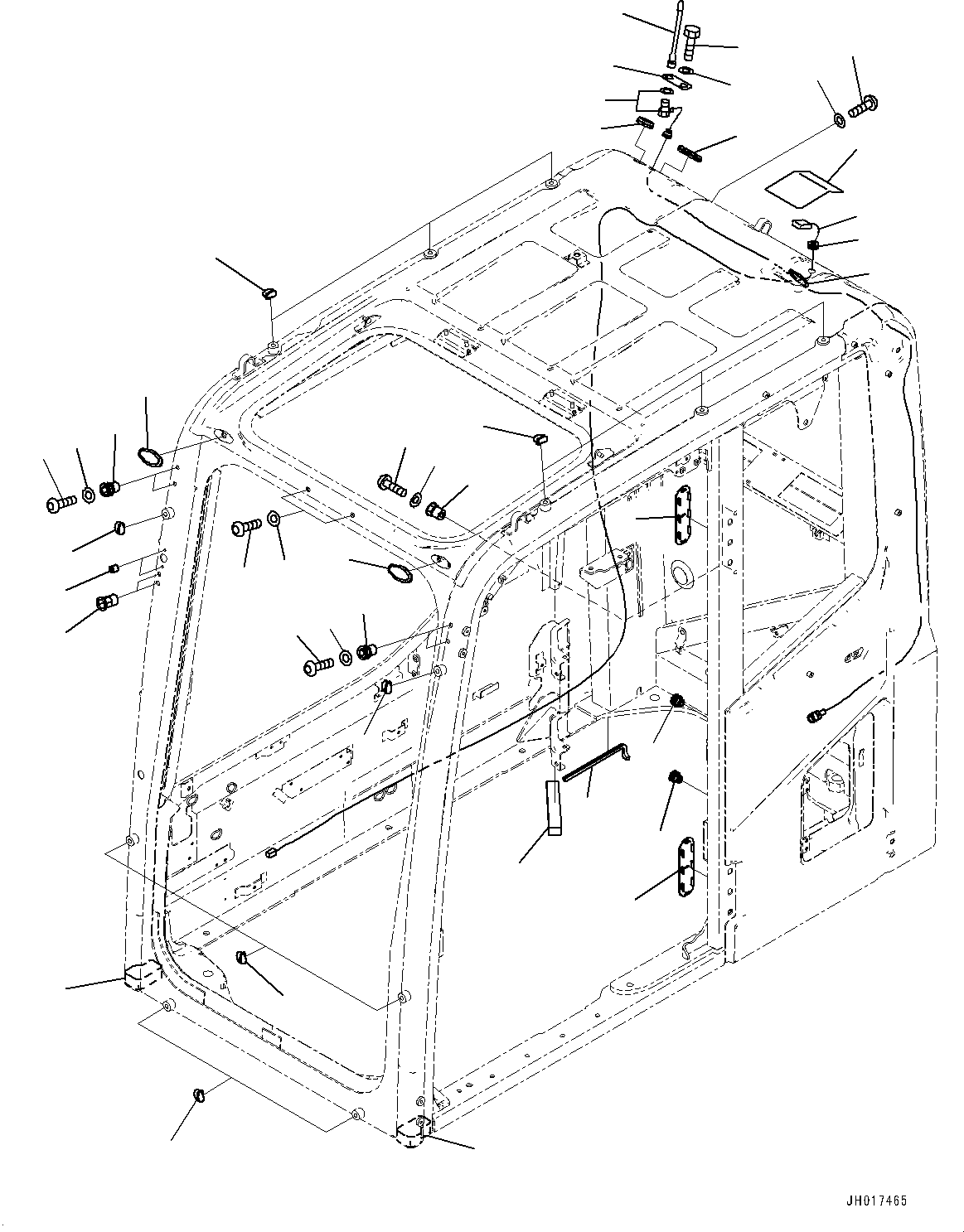 Komatsu parts book diagram for PC350LC-8M0 S/N K52001-UP: CAB, KOMTRAX FILM ANTENNA