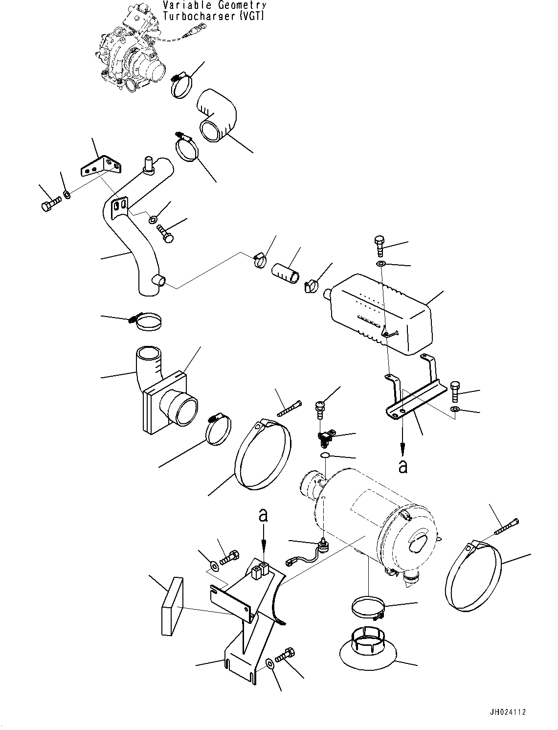 Komatsu parts book diagram for HB215LC-3 S/N K70001-UP: AIR CLEANER, MOUNTING