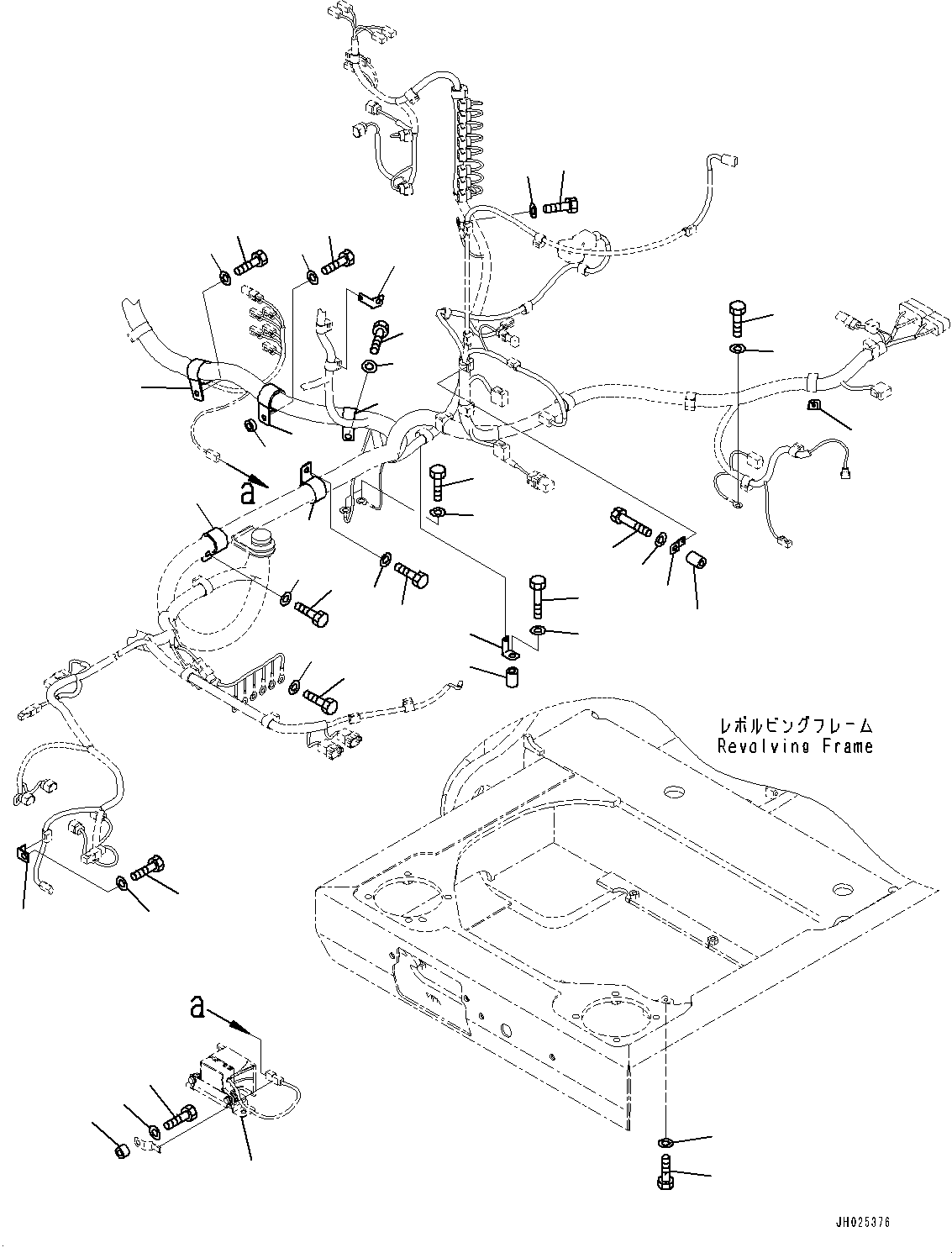 Komatsu parts book diagram for HB215LC-3 S/N K70001-UP: ELECTRIC WIRING HARNESS, MAIN WIRING HARNESS MOUNTING (1/3)