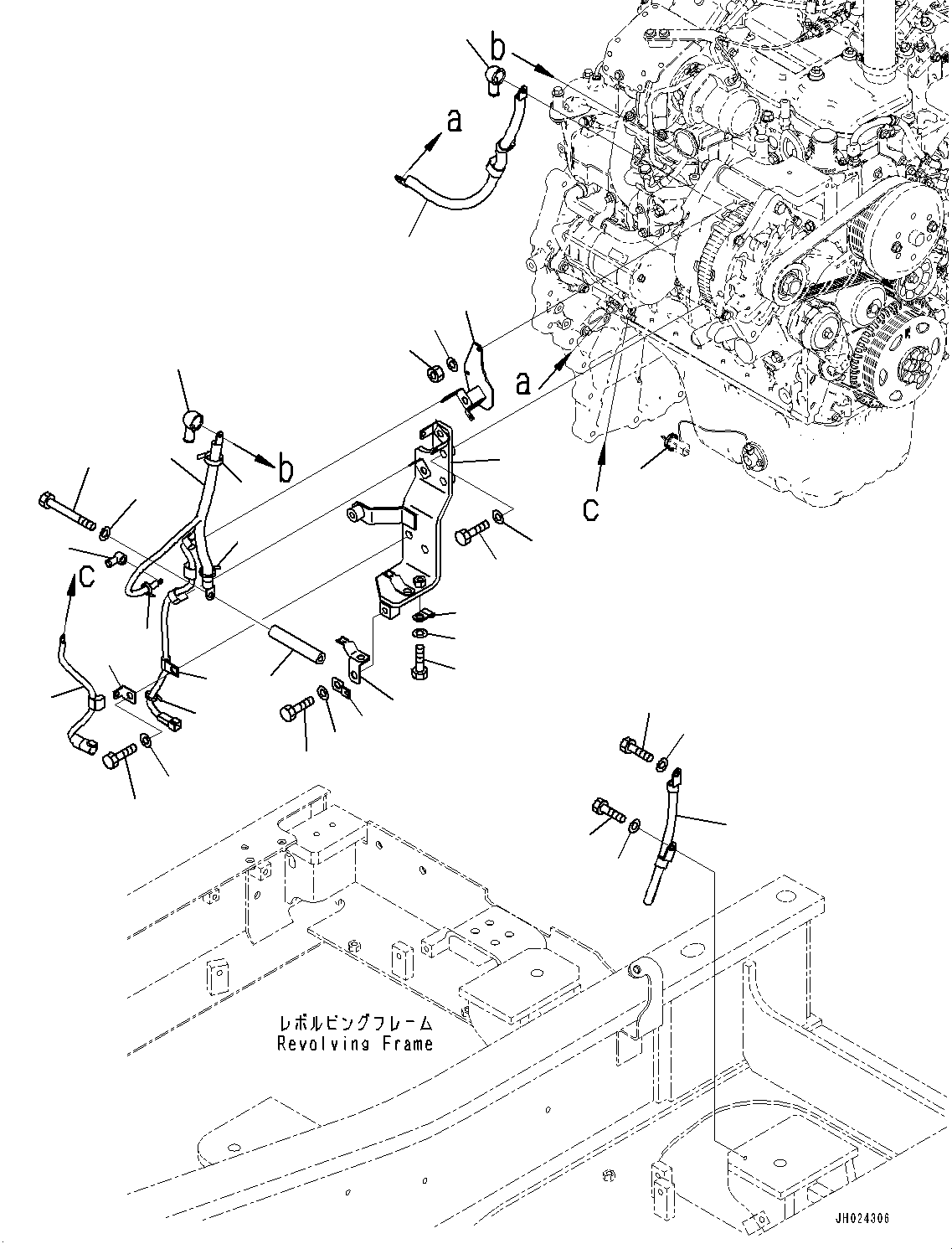Komatsu parts book diagram for HB215LC-3 S/N K70001-UP: ELECTRIC WIRING HARNESS, ENGINE WIRING HARNESS