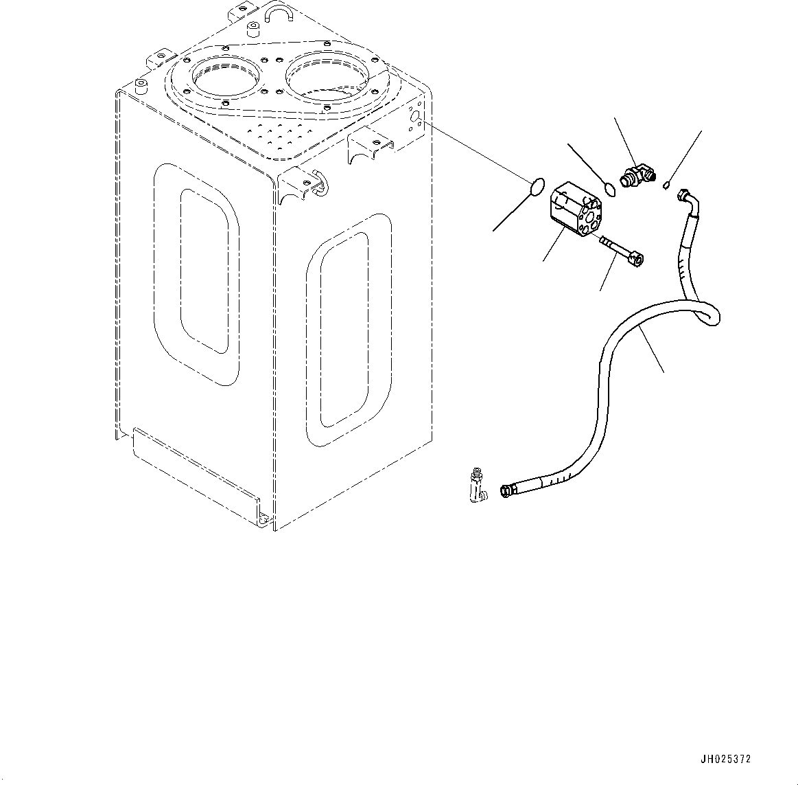 Komatsu parts book diagram for HB215LC-3 S/N K70001-UP: HYDRAULIC TANK, 2-ADDITIONAL ACTUATOR PIPING, TOOL CONTROL, (2/2)