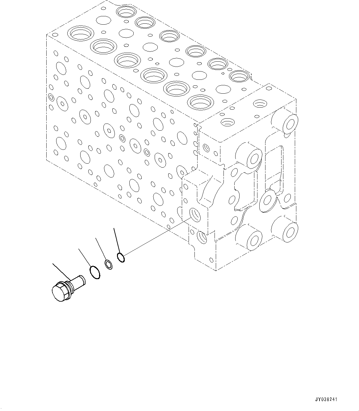 Komatsu parts book diagram for HB215LC-3 S/N K70001-UP: CONTROL VALVE, 6-SPOOL, 1-ADDITIONAL ACTUATOR PIPING, TOOL CONTROL, INNER PARTS (11/23)