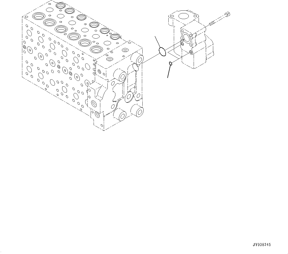 Komatsu parts book diagram for HB215LC-3 S/N K70001-UP: CONTROL VALVE, 6-SPOOL, 1-ADDITIONAL ACTUATOR PIPING, TOOL CONTROL, INNER PARTS (16/23)