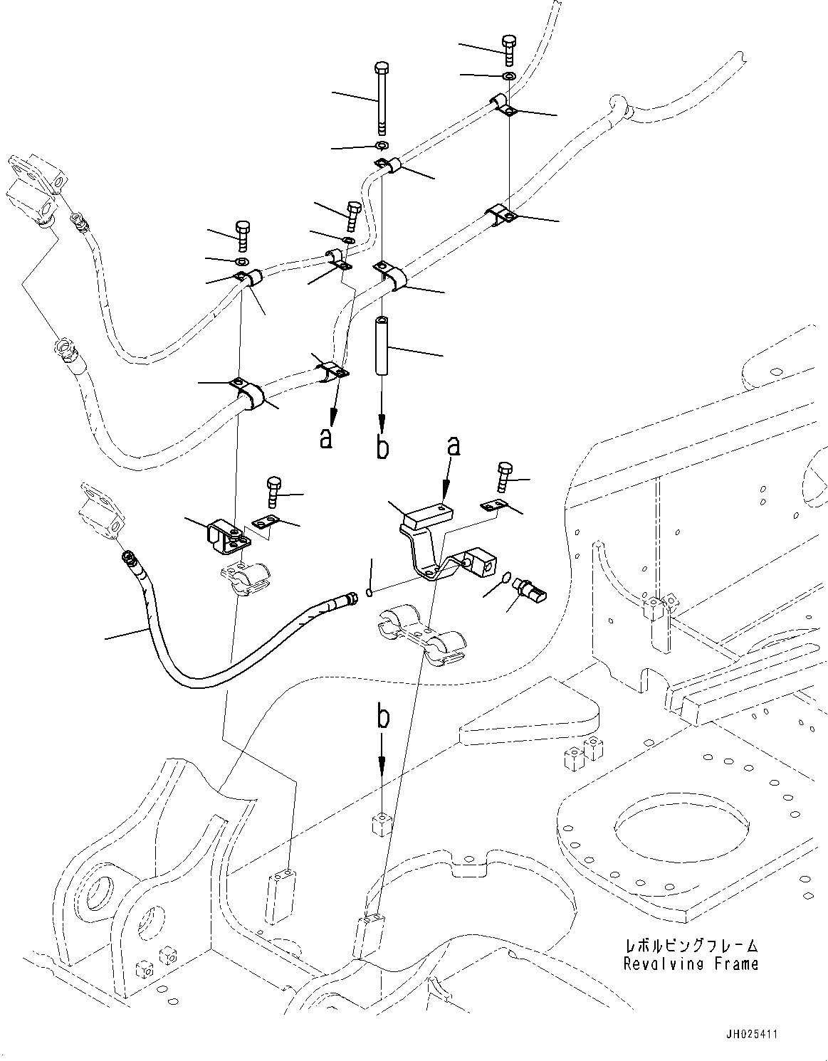 Komatsu parts book diagram for HB215LC-3 S/N K70001-UP: ANTI-DROP VALVE PIPING, SENSOR