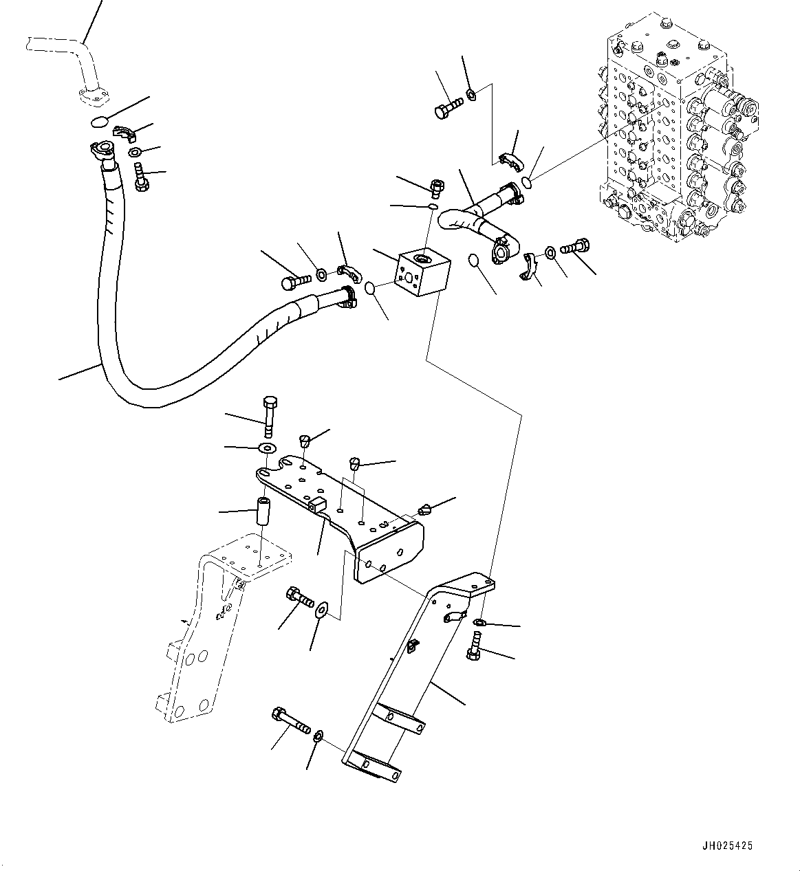 Komatsu parts book diagram for HB215LC-3 S/N K70001-UP: ATTACHMENT PIPING, 1-ADDITIONAL ACTUATOR PIPING, PIPING, L.H.