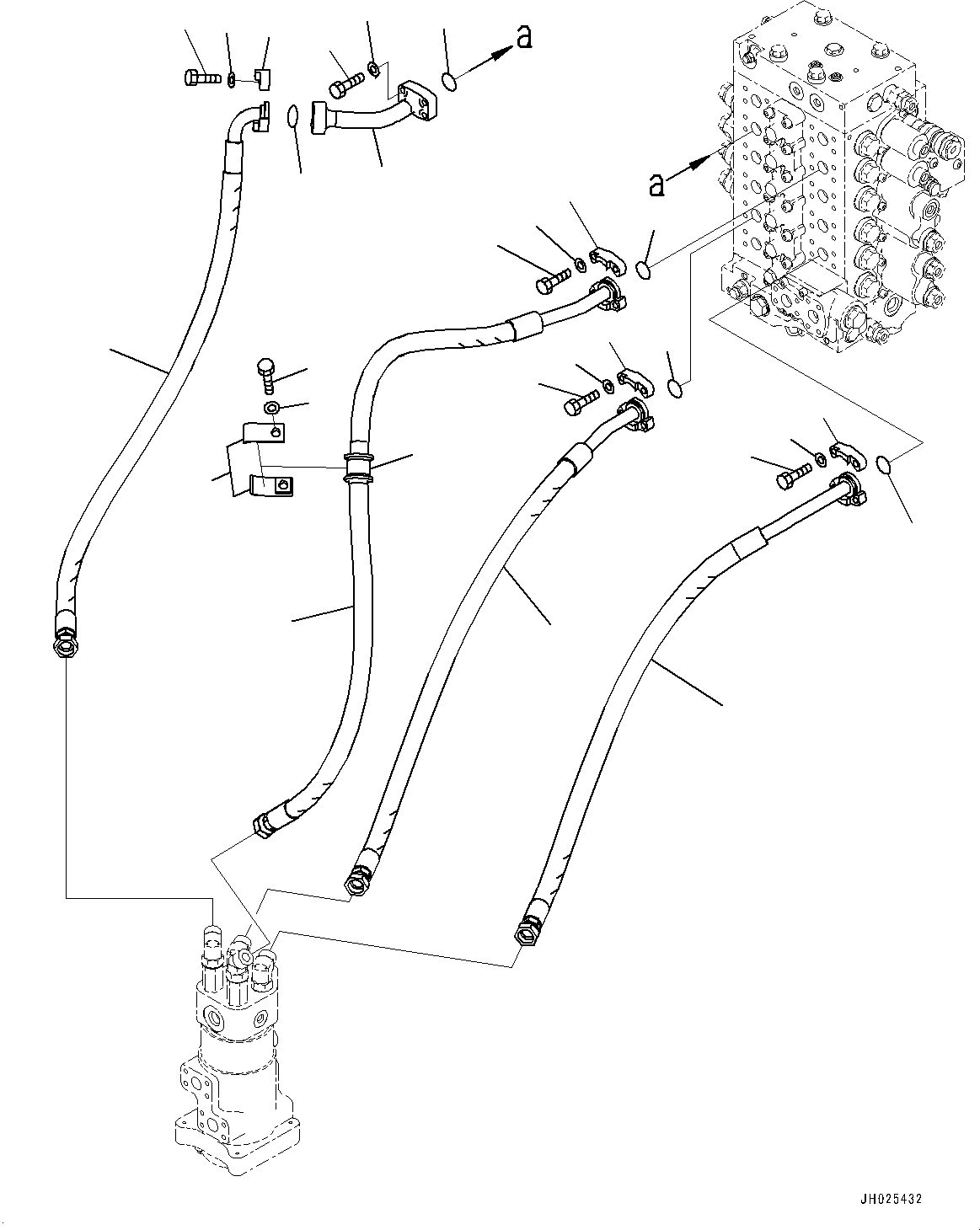 Komatsu parts book diagram for HB215LC-3 S/N K70001-UP: TRAVEL PIPING