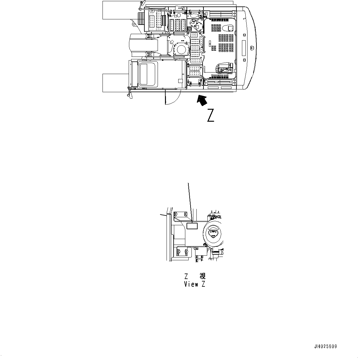 Komatsu parts book diagram for HB215LC-3 S/N K70001-UP: PLATES, AIR CLEANER