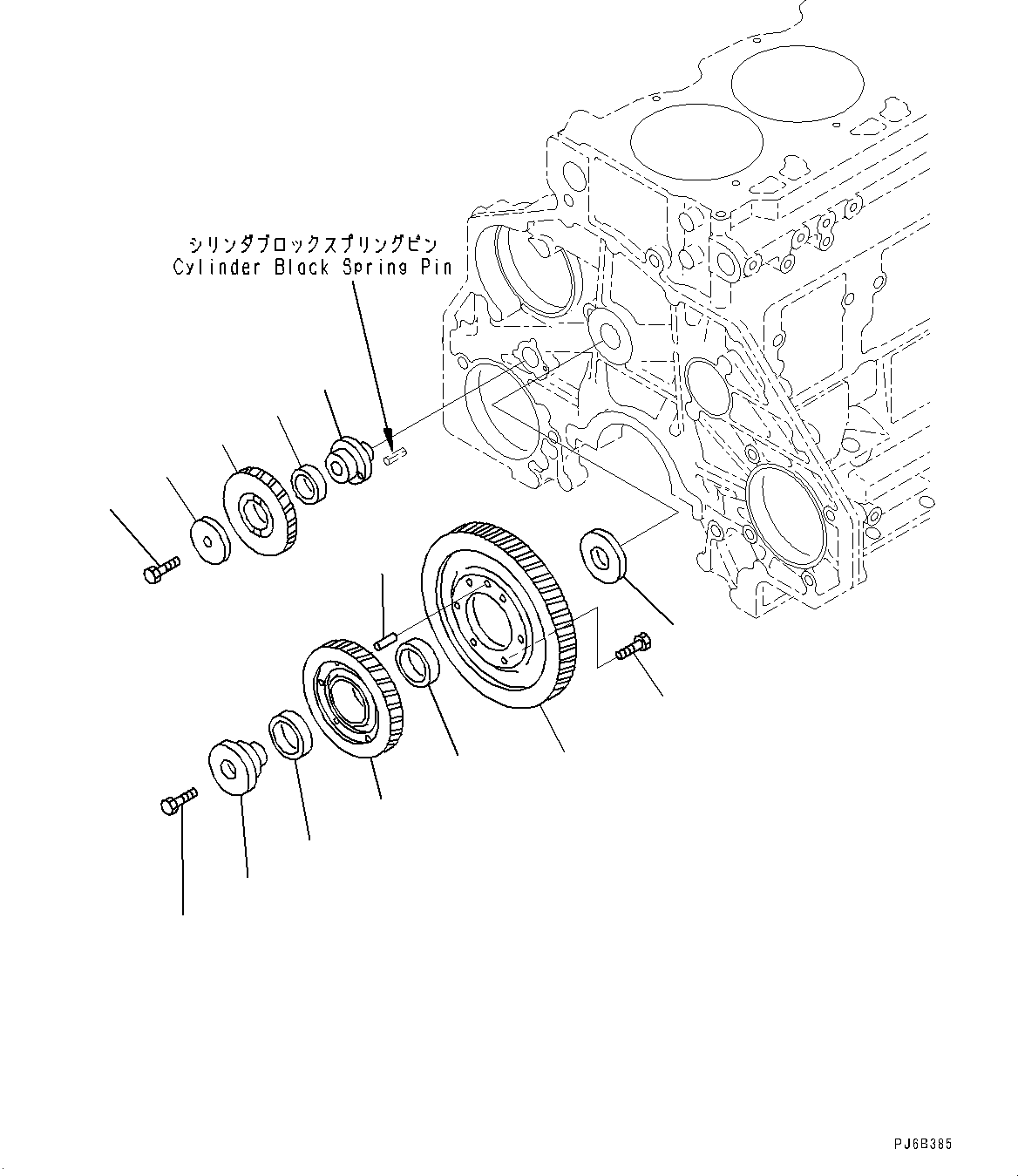 Engines Komatsu / SAA6D125E-5FR S/N 663365-UP (For PC450-8R WORK EQUIPMENT GREASE 500H)(PC00056U) / Idle Gears(B005001 : A2050-001001)