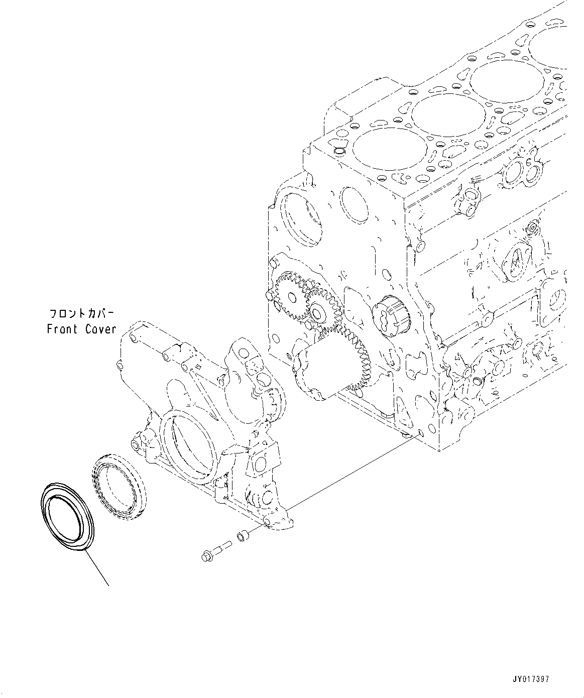 Komatsu parts book diagram for SAA6D107E-3B S/N 22347036-UP (For PC290LC-11E0): DUST SEAL