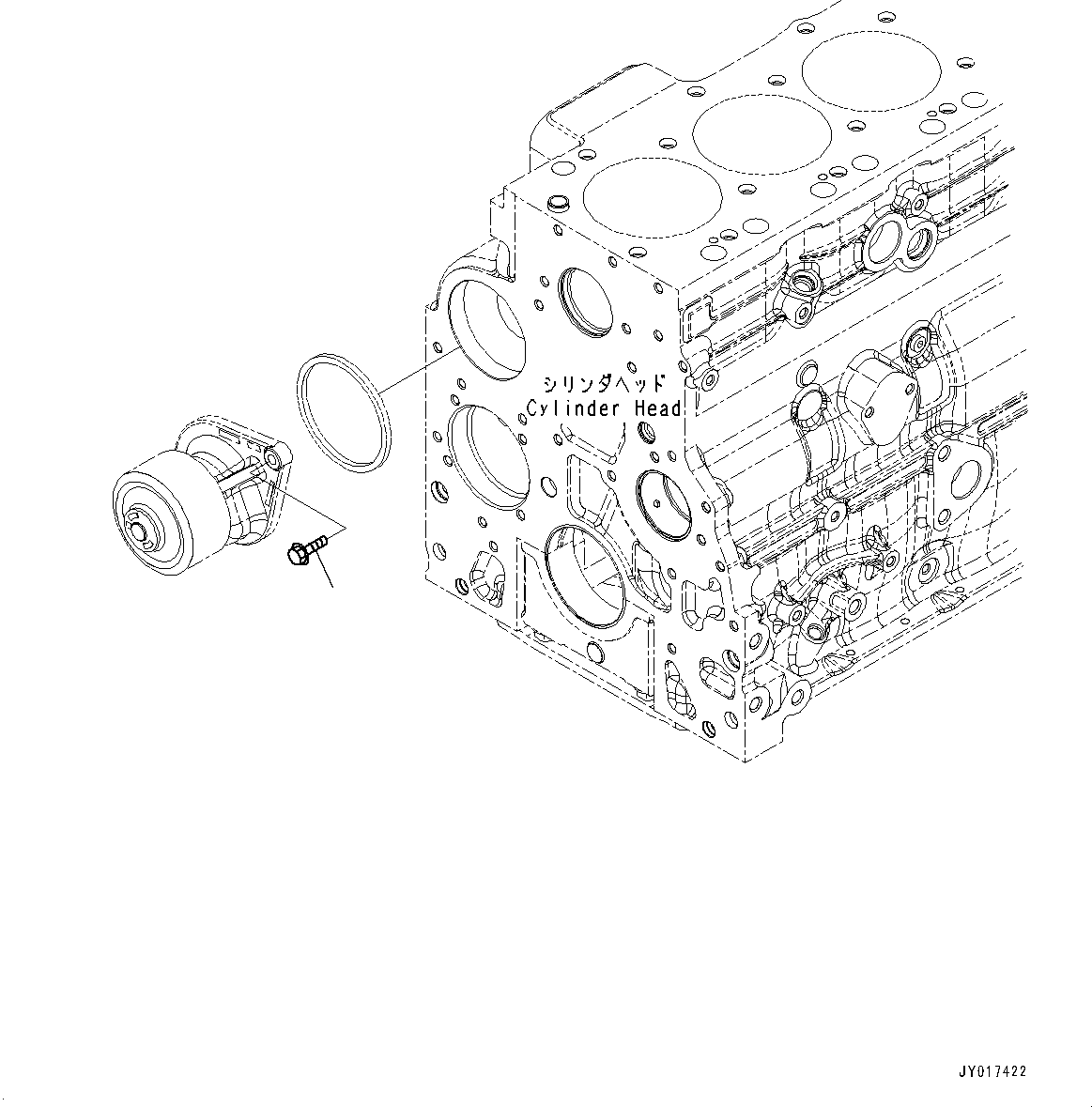 Komatsu parts book diagram for SAA6D107E-3B S/N 22347036-UP (For PC290LC-11E0): WATER PUMP MOUNTING, TANDEM, MOUNTING BOLT