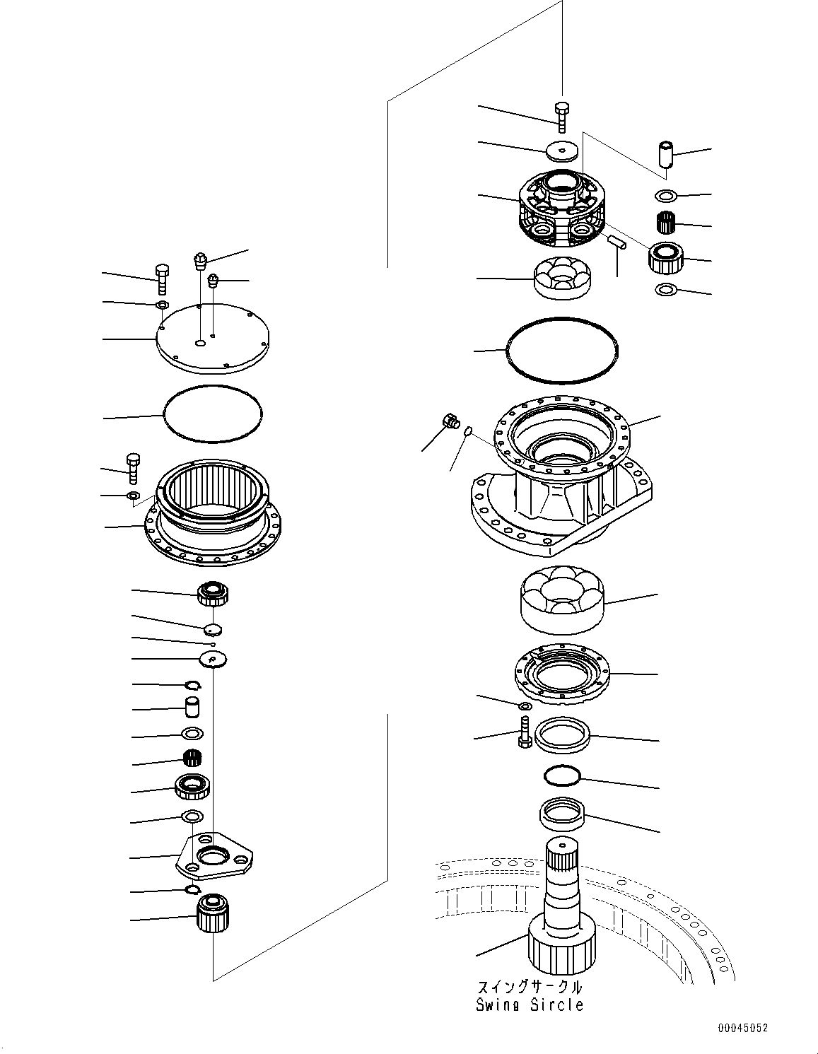 Excavators Komatsu / PC240NLC-11E0 S/N K75001-UP(PC00071U) / Swing Machinery and Motor, Supply Parts(N003001 : N1210-002001)