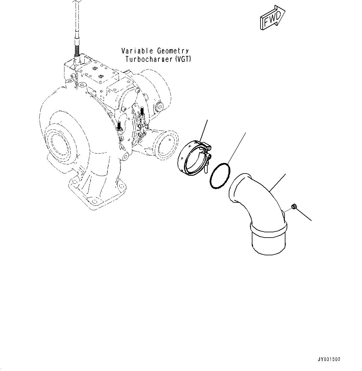 Engines Komatsu / SAA6D114E-6C S/N 26908325-UP (For HB365LC/NLC-3E0)(PC00074U) / Air Transfer Connection(A007001 : AIT00-001001)