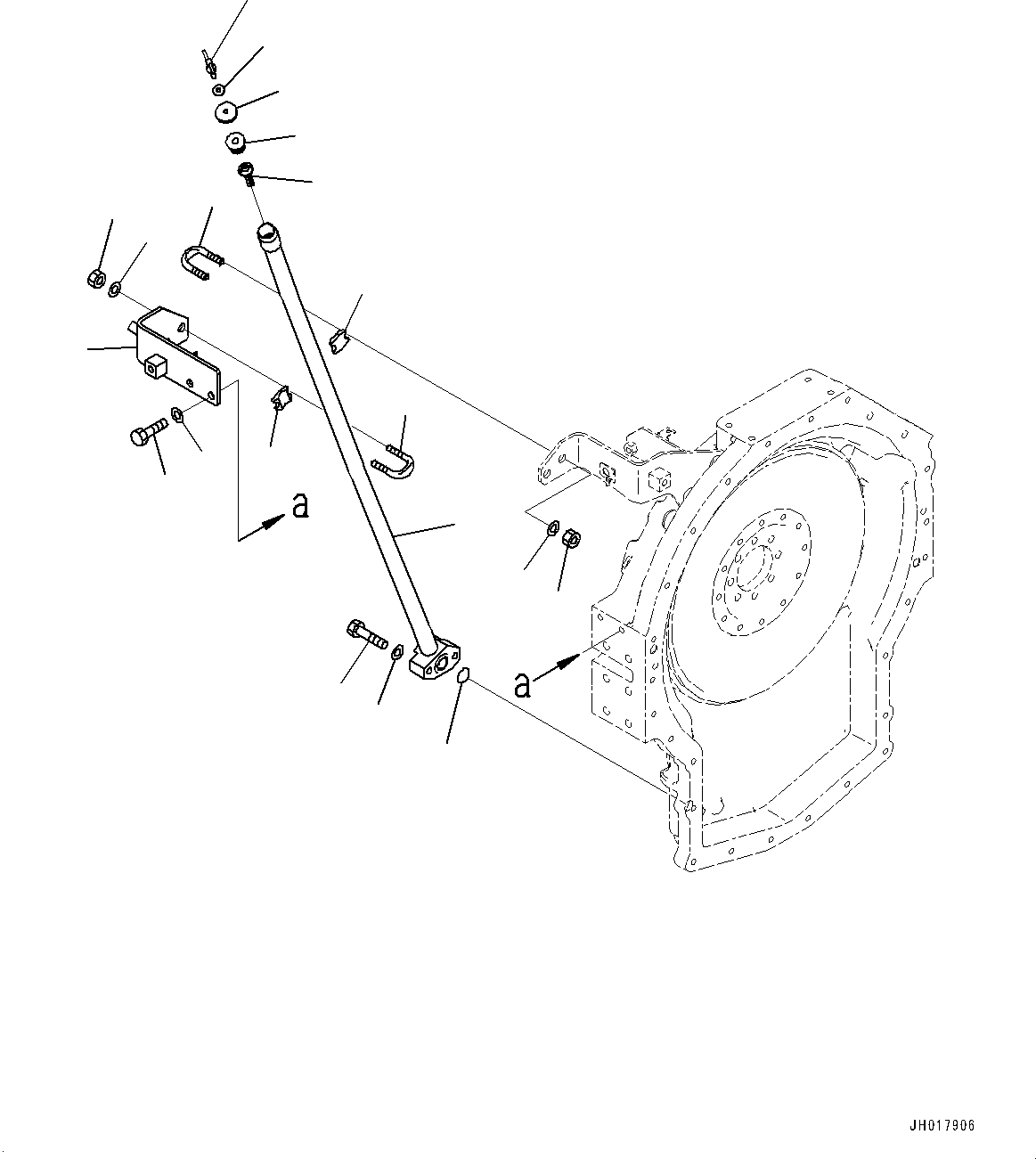 Komatsu parts book diagram for HB365LC-3E0 S/N K75001-UP: ENGINE RELATED PARTS, PIPING