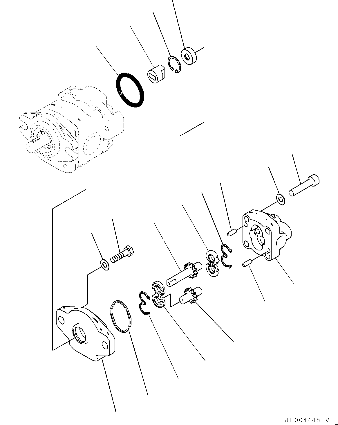 Komatsu parts book diagram for HB365LC-3E0 S/N K75001-UP: ENGINE RELATED PARTS, GEAR PUMP (2/2)