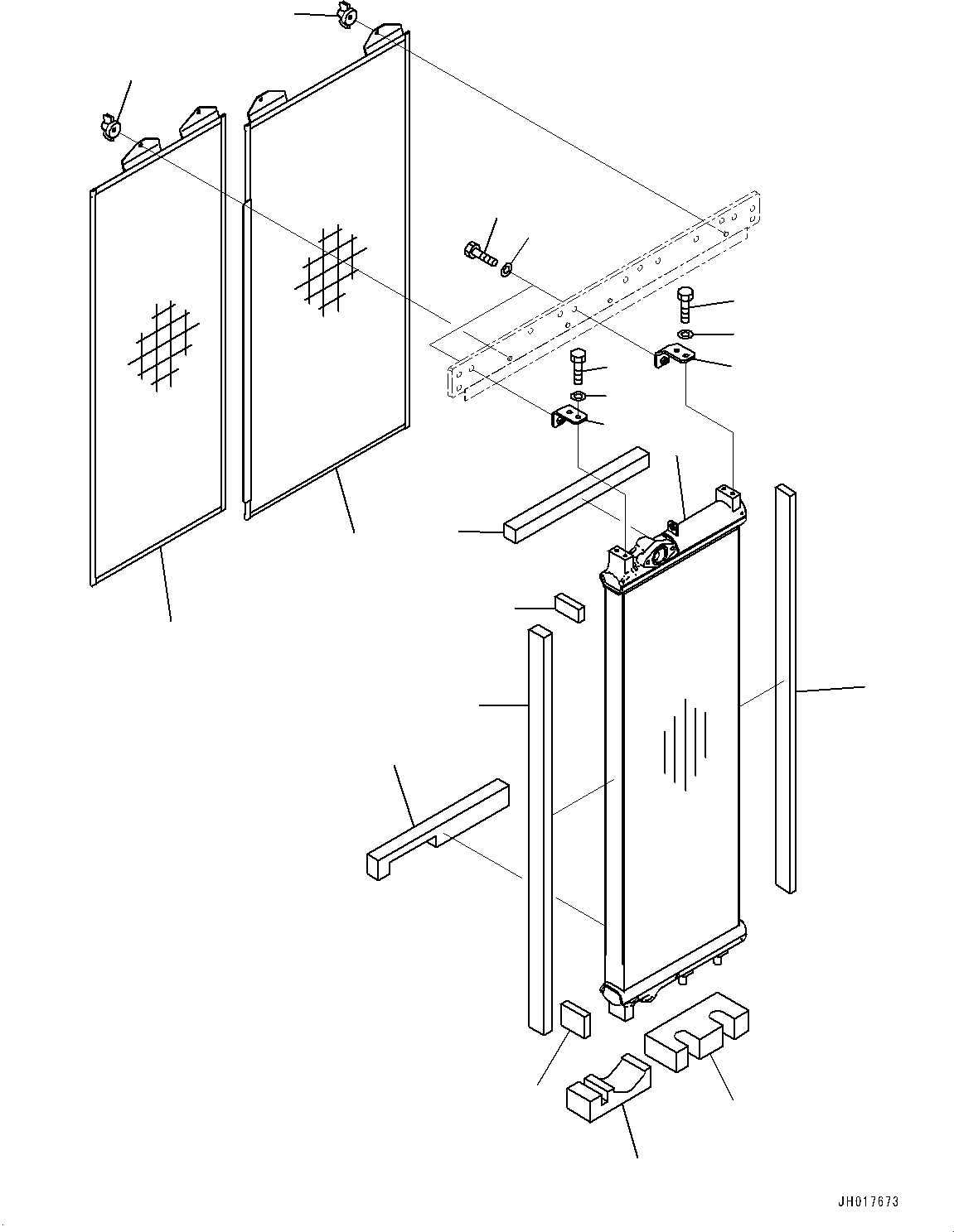 Komatsu parts book diagram for HB365LC-3E0 S/N K75001-UP: COOLING SYSTEM, 2-ADDITIONAL ACTUATOR PIPING, ACCUMULATOR, AUTO AIR CONDITIONER,  OIL COOLER