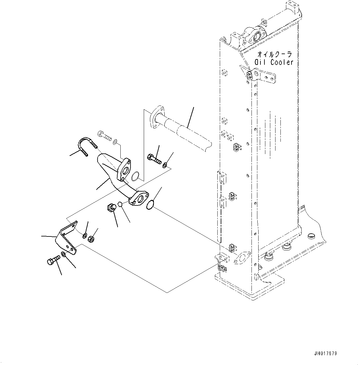 Komatsu parts book diagram for HB365LC-3E0 S/N K75001-UP: COOLING SYSTEM, AUTO AIR CONDITIONER, OIL COOLER PIPING