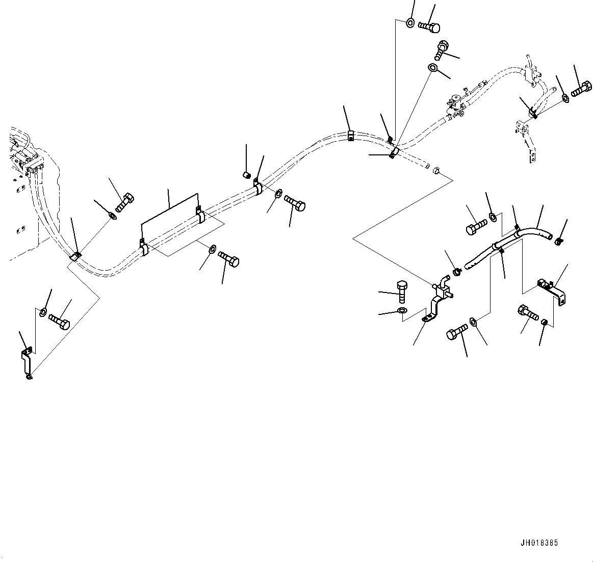 Komatsu parts book diagram for HB365LC-3E0 S/N K75001-UP: DEF PIPING, DEF TANK COOLANT PIPING (2/2)