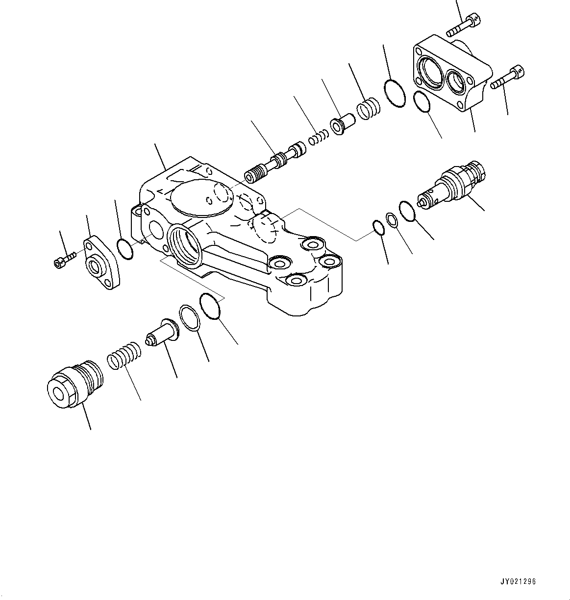 Komatsu parts book diagram for HB365LC-3E0 S/N K75001-UP: ANTI-DROP VALVE PIPING, BOOM ANTI-DROP VALVE (1/2)