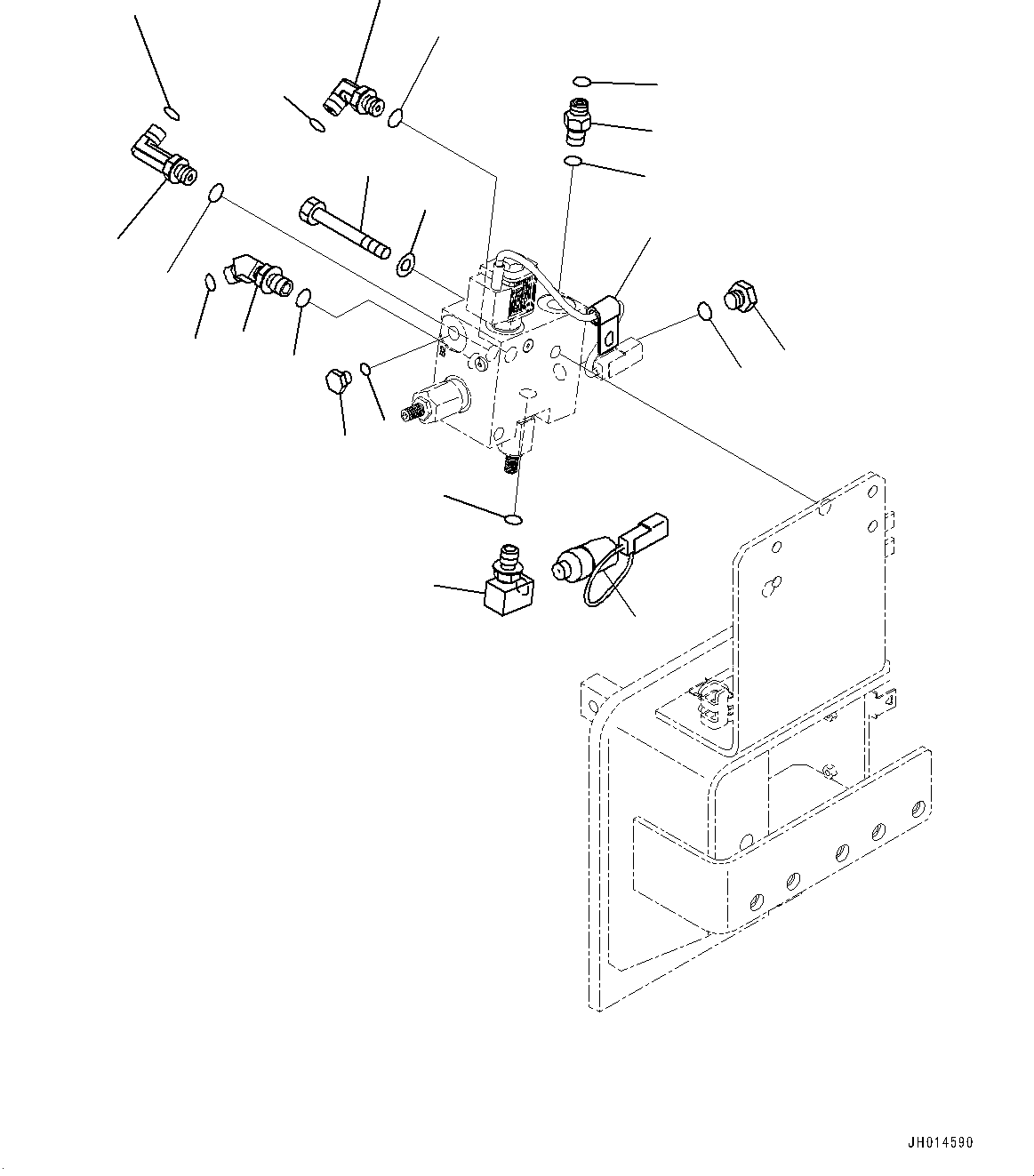 Komatsu parts book diagram for HB365LC-3E0 S/N K75001-UP: ADDITIONAL ACTUATOR PIPING, QUICK COUPLING, QUICK COUPLING PIPING MOUNTING