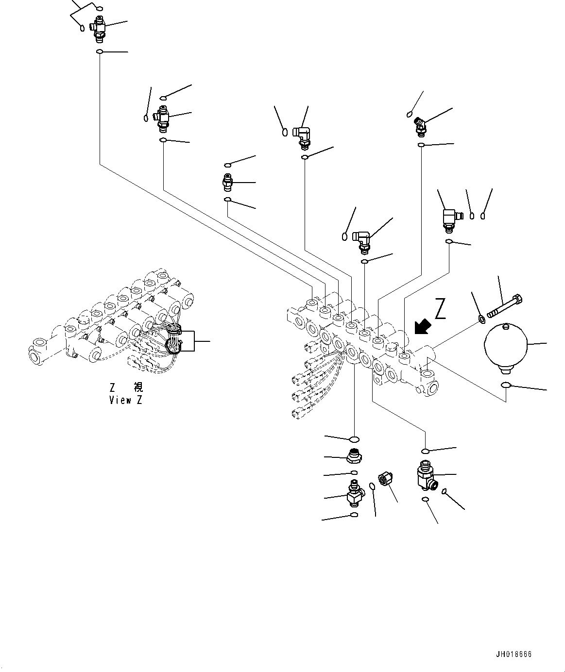 Komatsu parts book diagram for HB365LC-3E0 S/N K75001-UP: SOLENOID VALVE, 1-SERVICE VALVE, MOUNTING AND PIPING