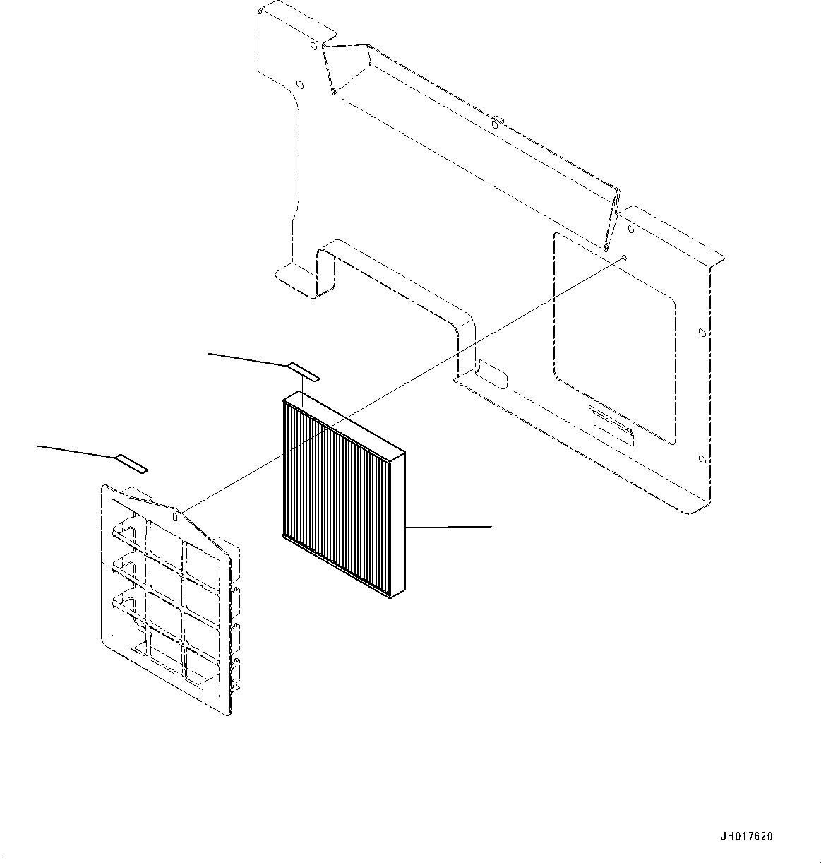 Komatsu parts book diagram for HB365LC-3E0 S/N K75001-UP: AIR CONDITIONER FILTER