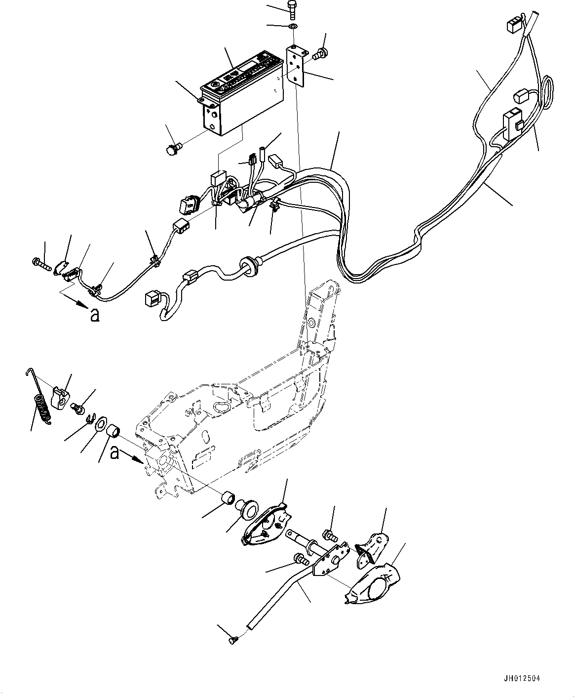 Komatsu parts book diagram for HB365LC-3E0 S/N K75001-UP: CAB, 1-SERVICE VALVE, FLOOR, RADIO AND WORK EQUIPMENT LOCK LEVER