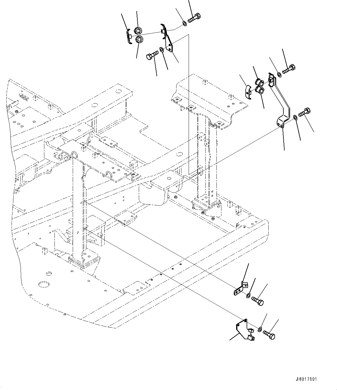 Komatsu parts book diagram for HB365LC-3E0 S/N K75001-UP: SIDE COVER L.H., (4/4)