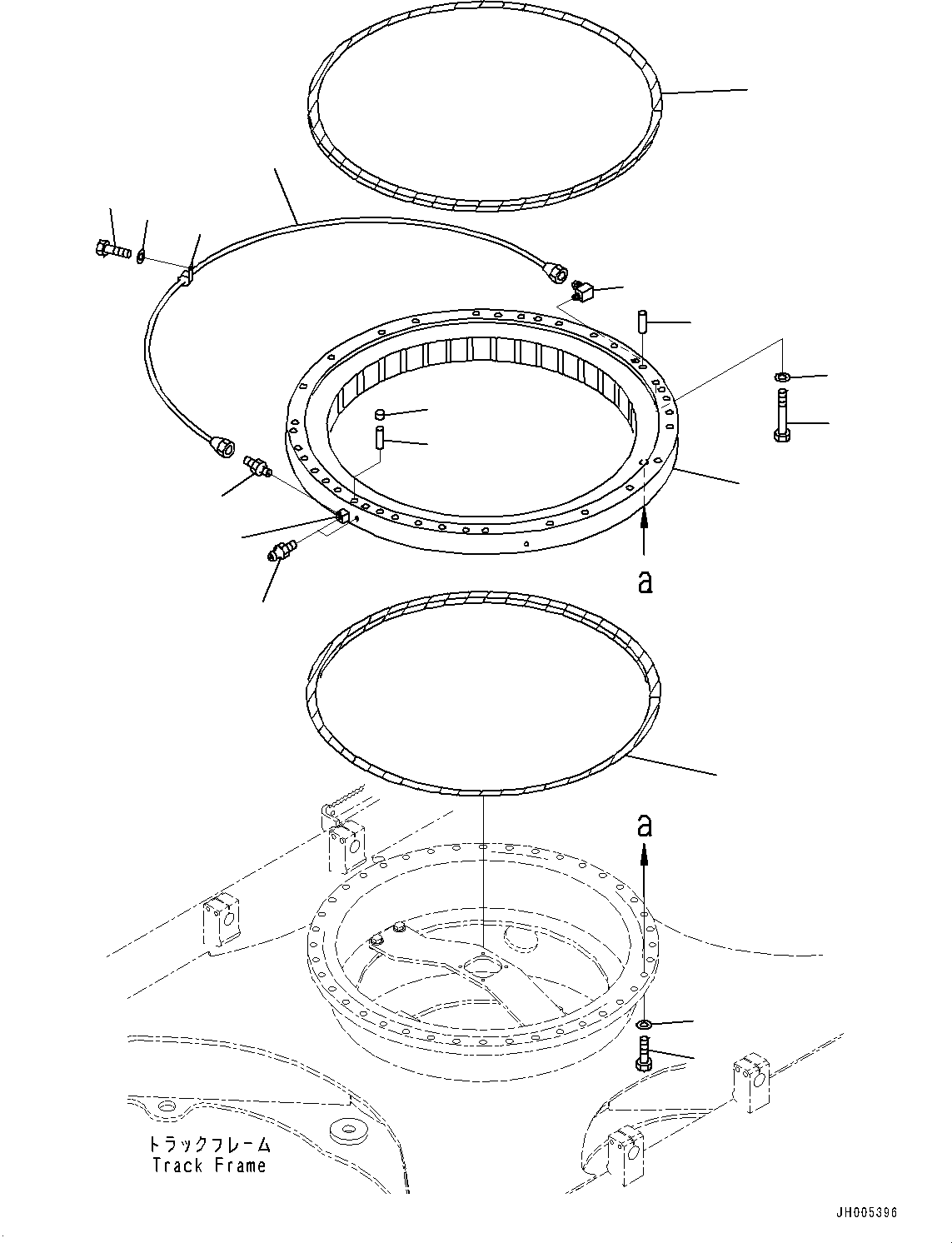 Komatsu parts book diagram for HB365LC-3E0 S/N K75001-UP: SWING CIRCLE