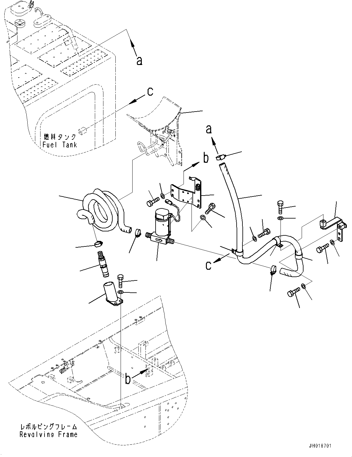 Komatsu parts book diagram for HB365LC-3E0 S/N K75001-UP: REFUELING PUMP, (1/2)