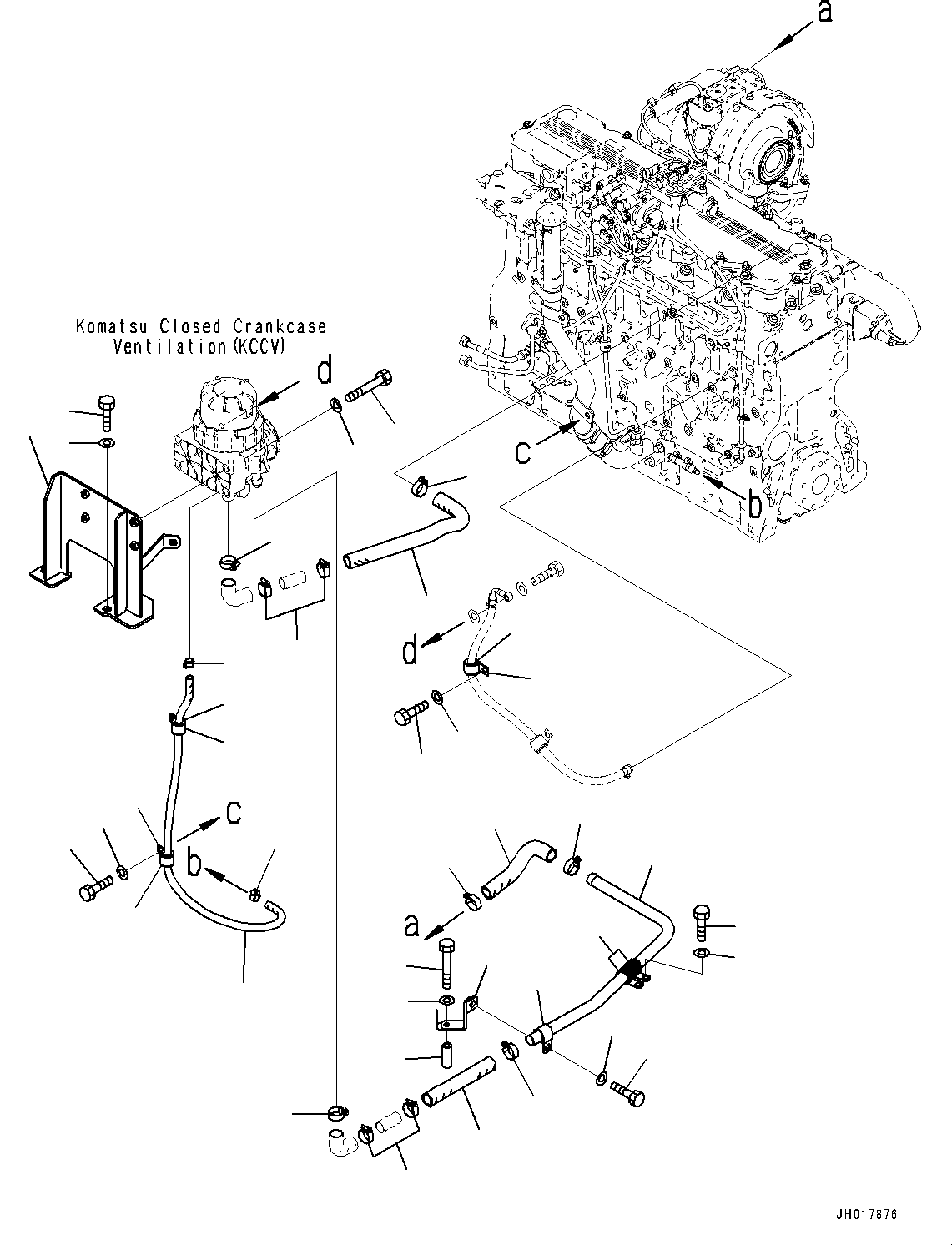 Excavators Komatsu / HB365NLC-3E0 S/N K75001-UP(PC00076U) / Engine Mounting, (2/2)(B003002 : B0100-001002)