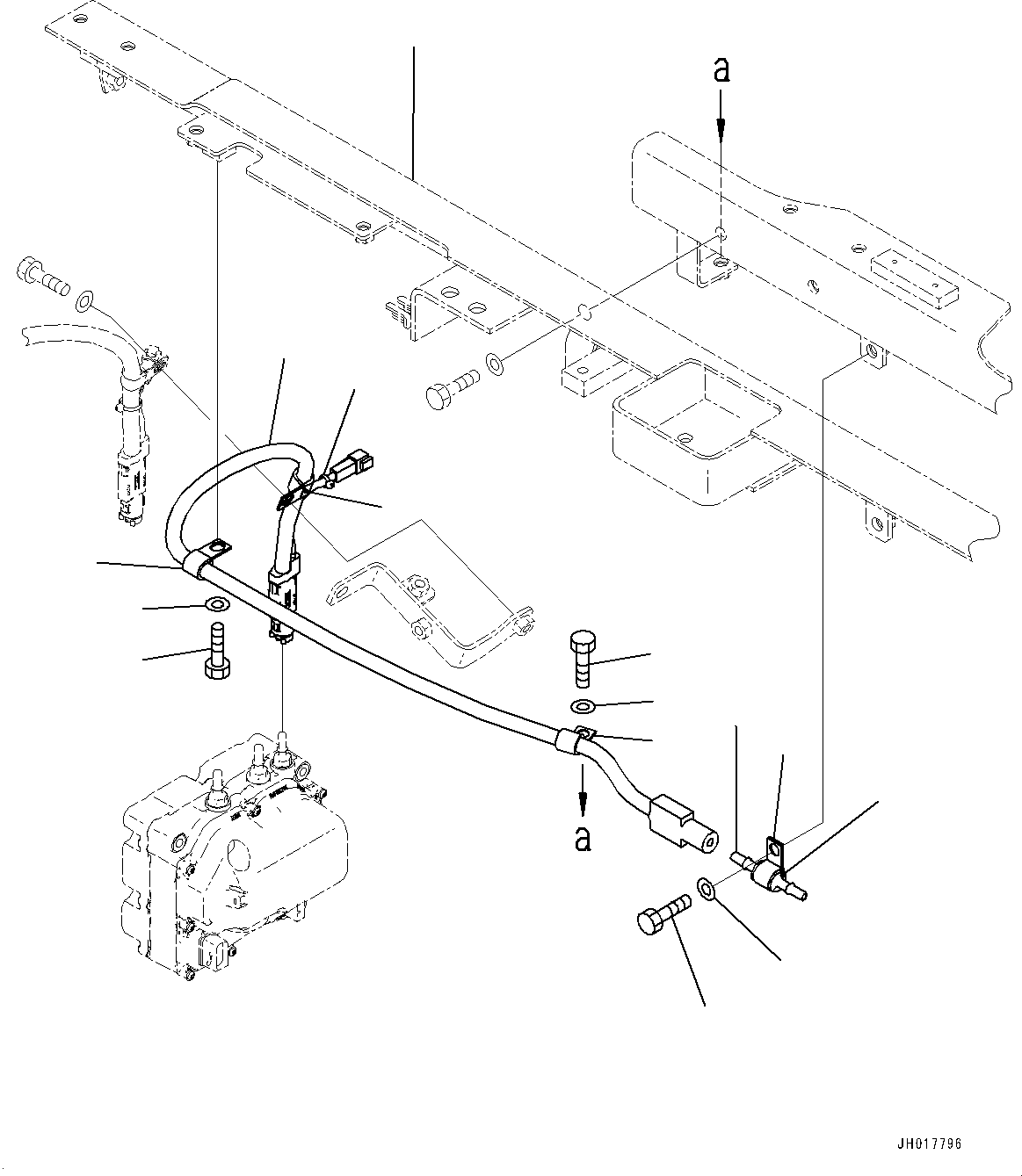 Excavators Komatsu / HB365NLC-3E0 S/N K75001-UP(PC00076U) / DEF Piping, DEF Pressure Hose(D004003 : D0510-001004)