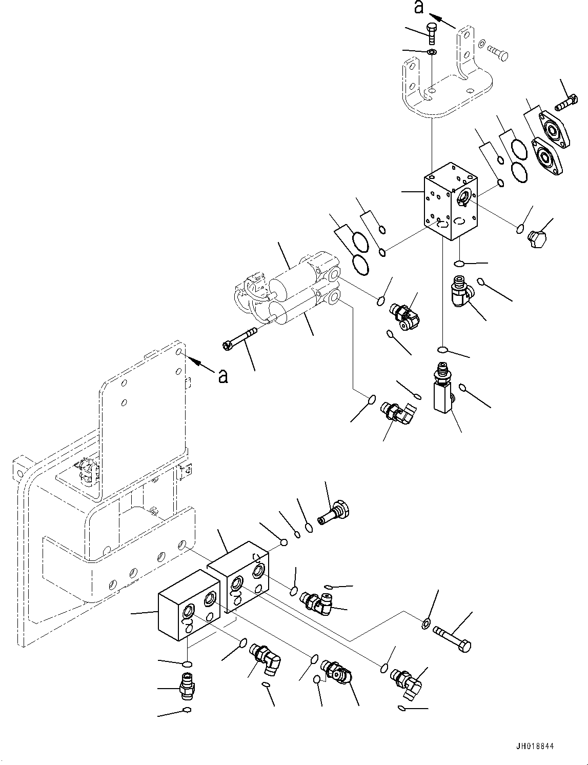 Excavators Komatsu / HB365NLC-3E0 S/N K75001-UP(PC00076U) / Additional Actuator Piping, 1-Additional Actuator Piping, Accumulator, Quick Coupling, Solenoid Valve Group(H021002 : H1271-005002)