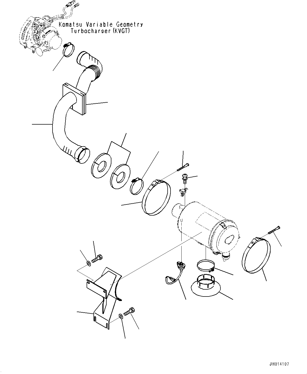 Excavators Komatsu / PC210LC-11E0 S/N K75001-UP(PC00078U) / Air Intake Connector (1/2)(B003001 : B0200-001001)