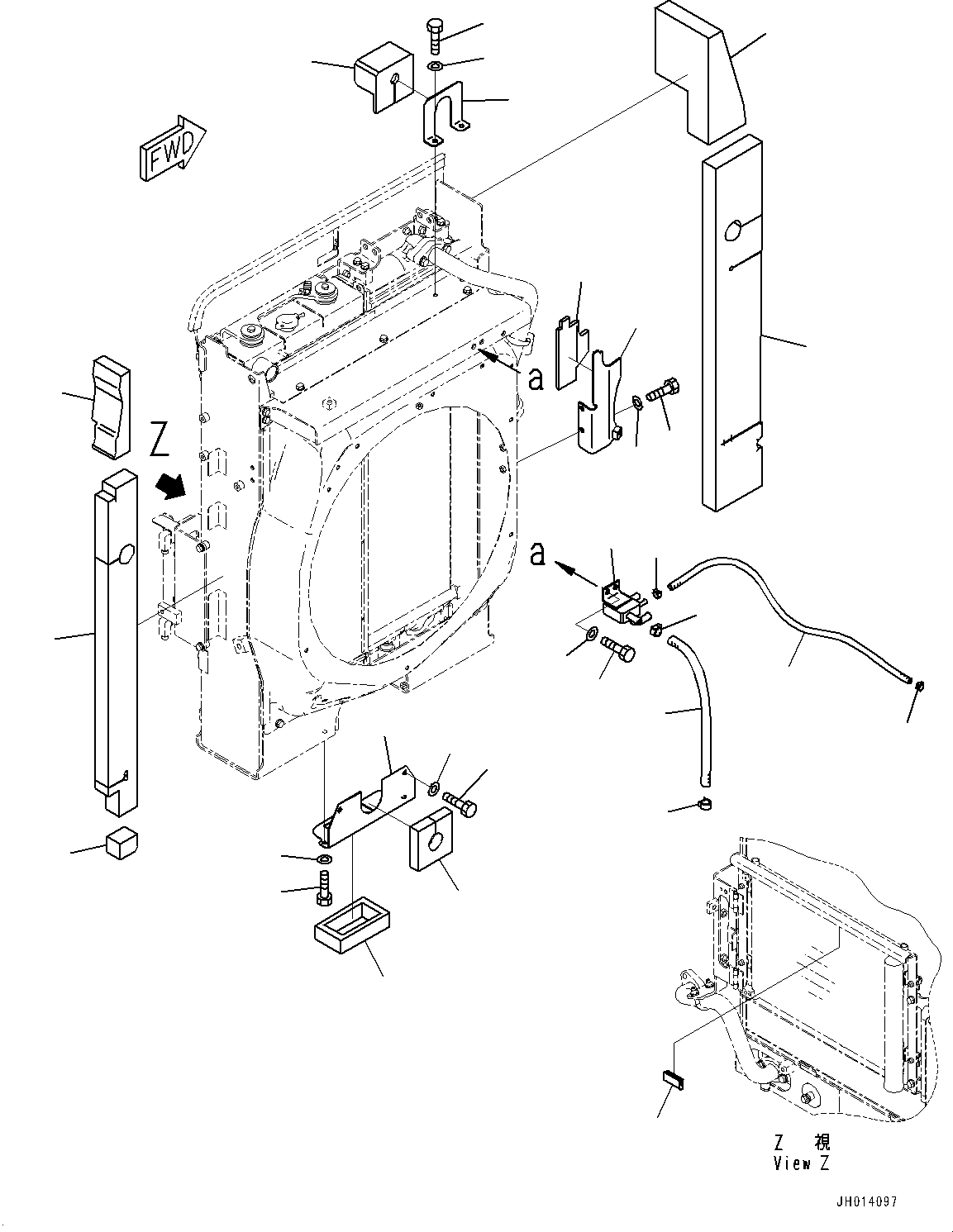 Excavators Komatsu / PC210LC-11E0 S/N K75001-UP(PC00078U) / Cooling System, Cover(C001008 : C0100-001008)