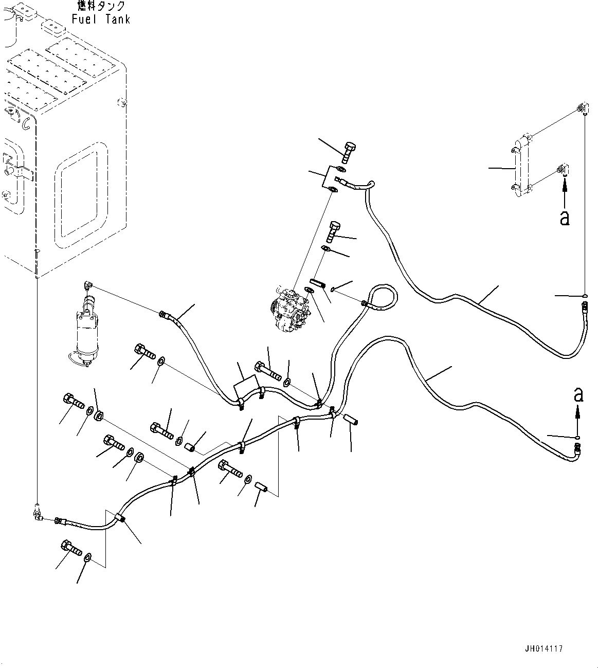 Excavators Komatsu / PC210LC-11E0 S/N K75001-UP(PC00078U) / Fuel Supply Piping, Piping(D002001 : D0200-001001)