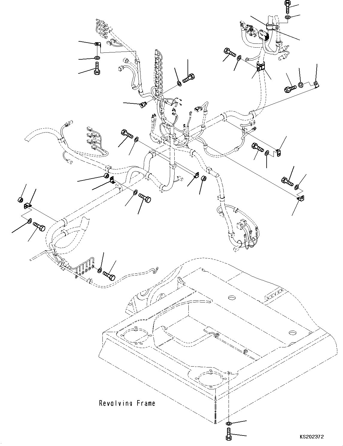 Excavators Komatsu / PC210LC-11E0 S/N K75001-UP(PC00078U) / Electric Wiring Harness, Main Wiring Harness Clamp (1/5)(E002002 : E0200-001002)