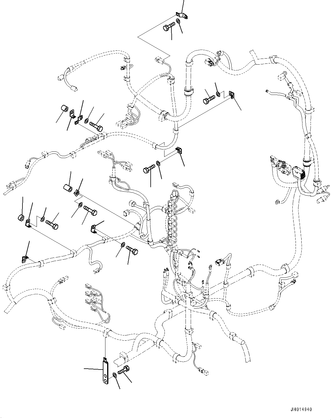 Excavators Komatsu / PC210LC-11E0 S/N K75001-UP(PC00078U) / Electric Wiring Harness, Main Wiring Harness Clamp (2/5)(E002003 : E0200-001003)