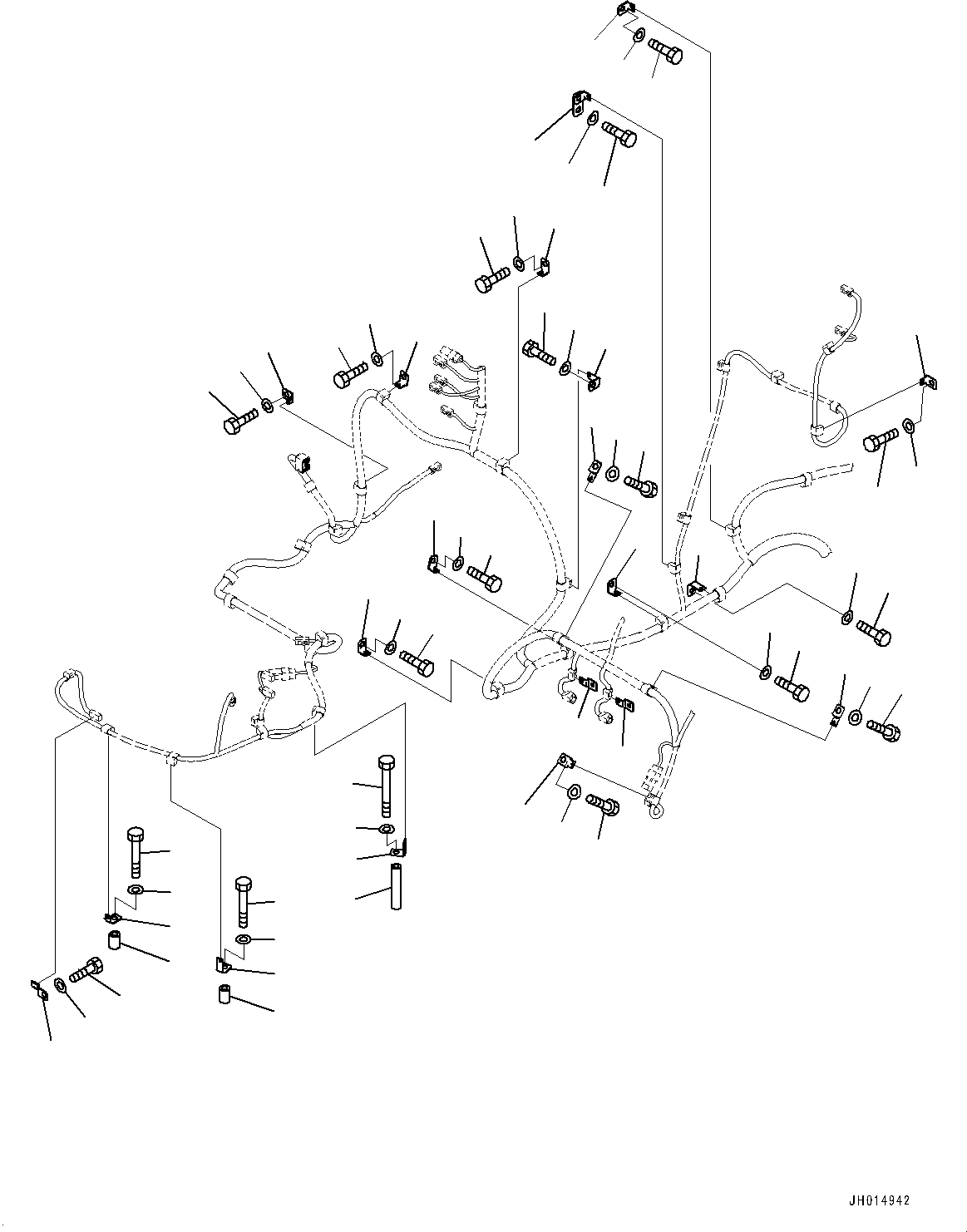 Excavators Komatsu / PC210LC-11E0 S/N K75001-UP(PC00078U) / Electric Wiring Harness, Main Wiring Harness Clamp (3/5)(E002004 : E0200-001004)
