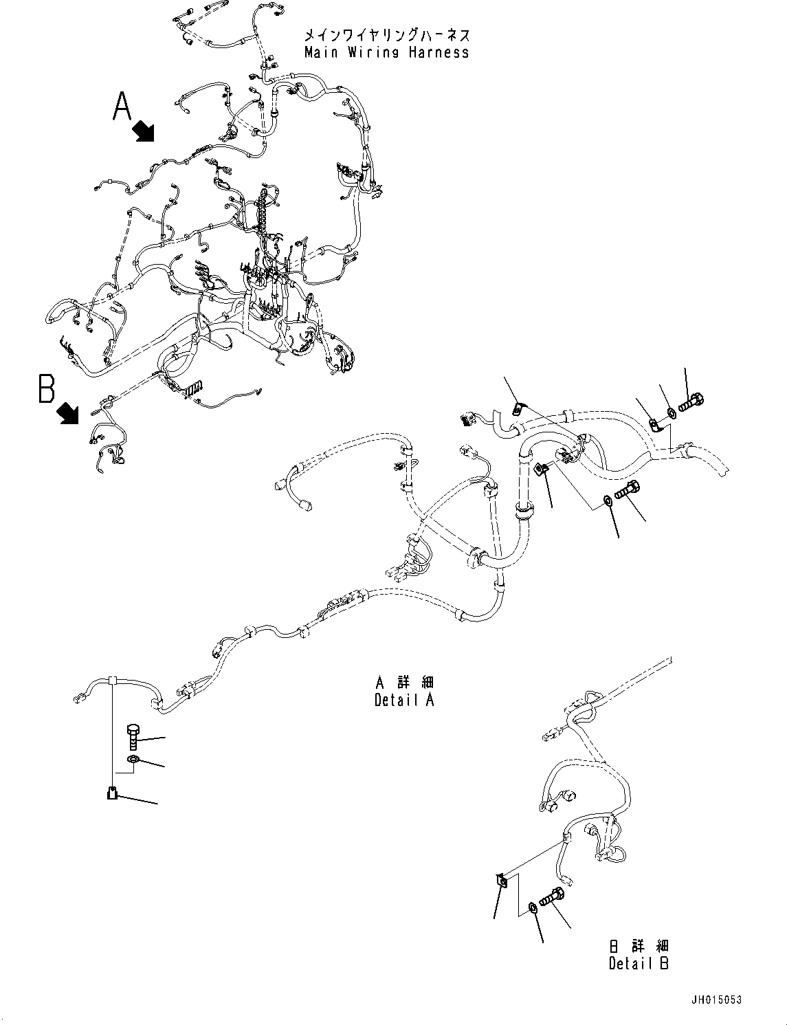 Excavators Komatsu / PC210LC-11E0 S/N K75001-UP(PC00078U) / Electric Wiring Harness, Main Wiring Harness Clamp (5/5)(E002006 : E0200-001006)