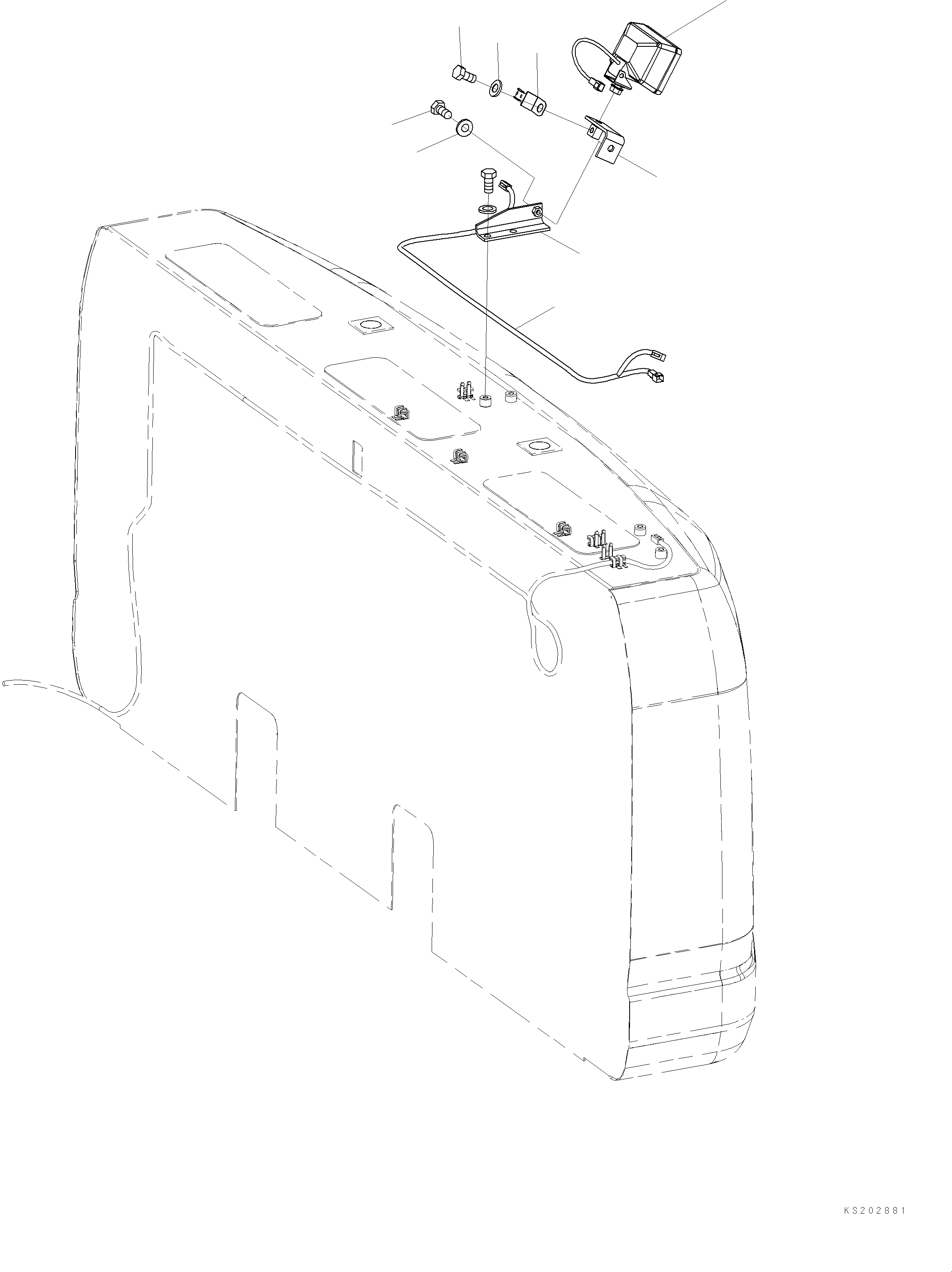 Excavators Komatsu / PC210LC-11E0 S/N K75001-UP(PC00078U) / Additional LED Lights, Counterweight Lamp(E012001 : E0320-003001)