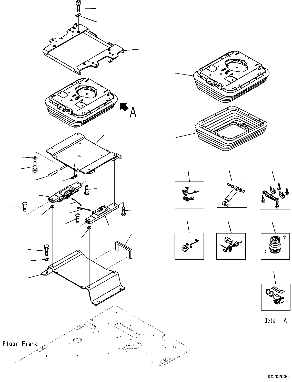 Excavators Komatsu / PC210LC-11E0 S/N K75001-UP(PC00078U) / Cab, Demolition, Floor, Base(K015035 : K1110-002035)