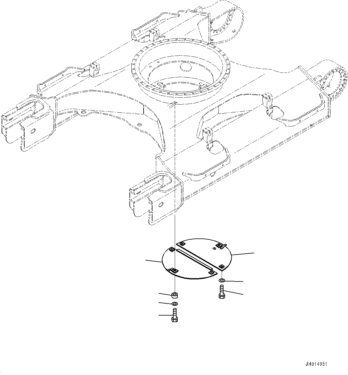 Excavators Komatsu / PC210LC-11E0 S/N K75001-UP(PC00078U) / Track Frame Under Cover(R016001 : R1140-001001)