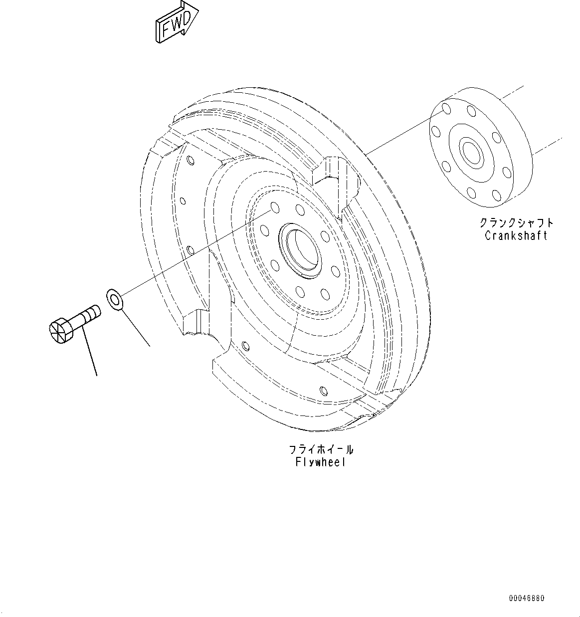 Engines Komatsu / SAA6D107E-3C S/N 22398277-UP (For PC230NHD-11E0)(PC00083U) / Flywheel Mounting(B009001 : AFW10-001001)