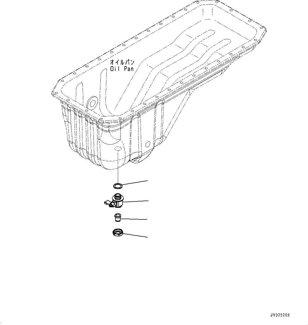 Engines Komatsu / SAA6D107E-3C S/N 22398277-UP (For PC230NHD-11E0)(PC00083U) / Engine Oil Pan Drain(B011001 : ARD00-001001)