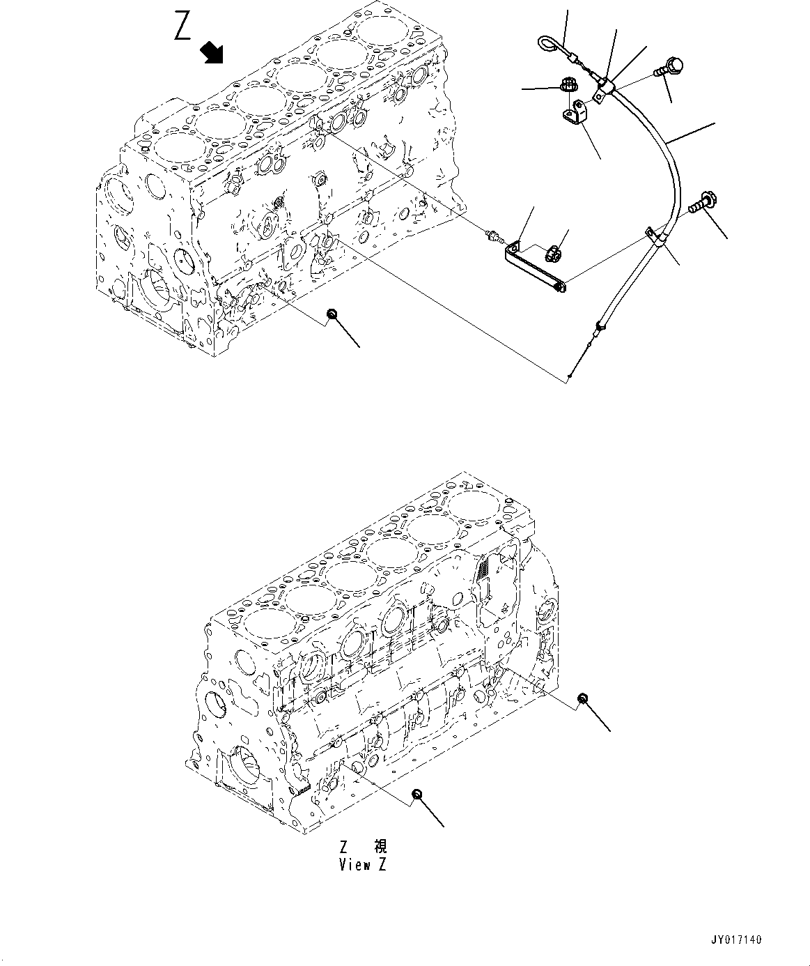 Engines Komatsu / SAA6D107E-3C S/N 22398277-UP (For PC230NHD-11E0)(PC00083U) / Oil Level Gauge(B018001 : ALG00-001001)