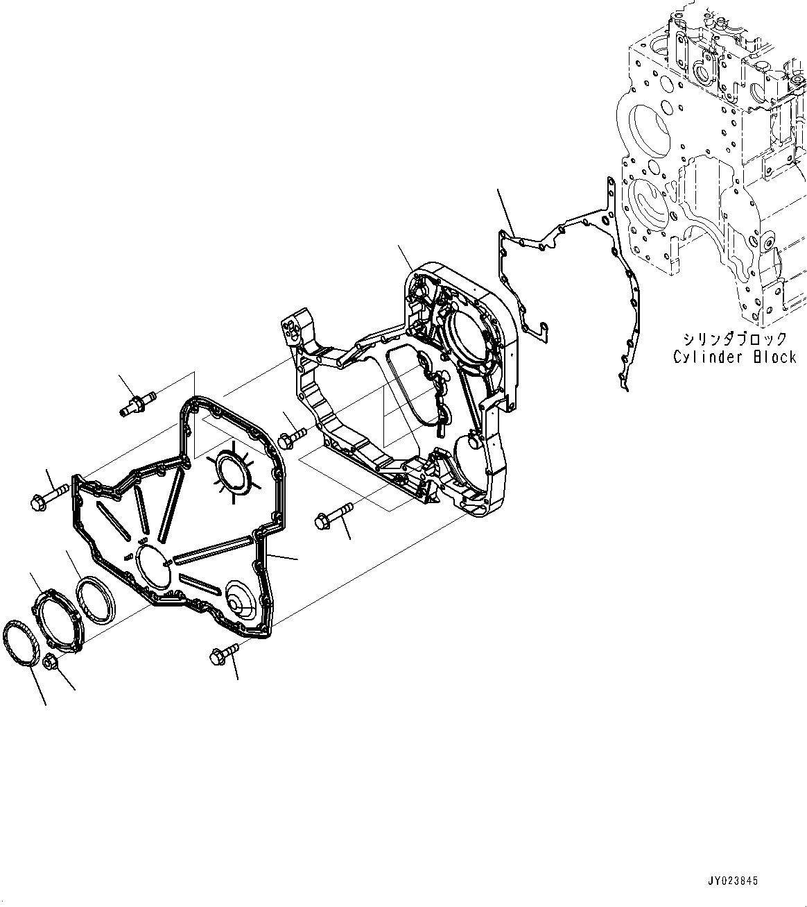 Engines Komatsu / SAA6D114E-3F S/N 36875905-UP (For PC350NLC-8M0 WORK EQUIPMENT GREASE 500H)(PC00084U) / Front Gear Cover(B001001 : A2049-001001)