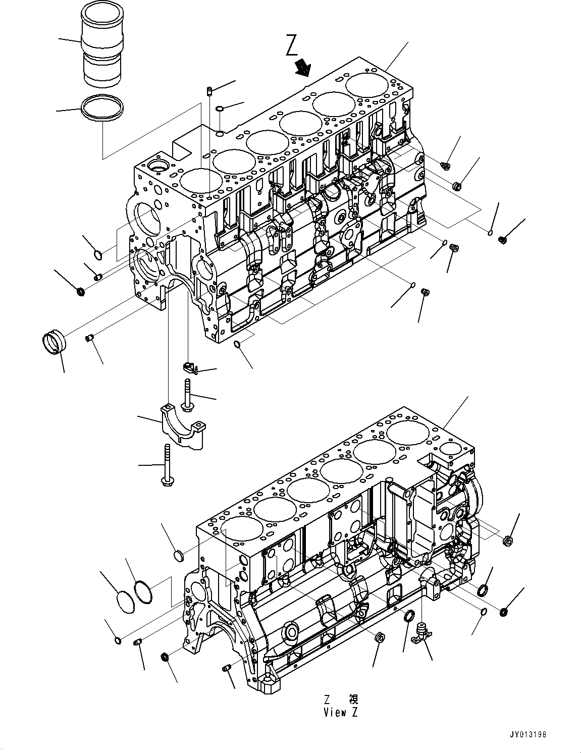 Engines Komatsu / SAA6D114E-3F S/N 36875905-UP (For PC350NLC-8M0 WORK EQUIPMENT GREASE 500H)(PC00084U) / Cylinder Block(B012001 : A2019-001001)