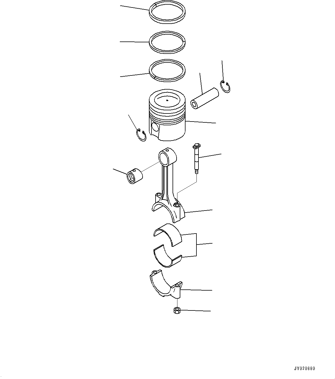 Engines Komatsu / SAA6D114E-3F S/N 36875905-UP (For PC350NLC-8M0 WORK EQUIPMENT GREASE 500H)(PC00084U) / Piston and Connecting Rod(B018001 : A2359-001001)